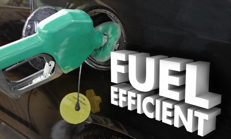 Fuel Efficient Words Gasoline Power Filling Tank Station