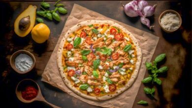 Feast on chicken and tomato wrap pizza