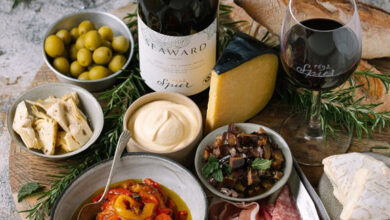 Seaward Shiraz with a charcuterie board