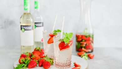 Elevate your sangria game with mint and strawberries
