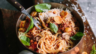 Hearty beef and mushroom bolognese