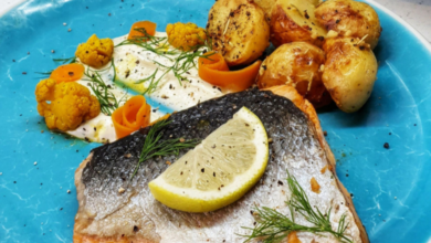 Perfectly cooked sous vide salmon