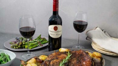 Slow roasted red wine lamb shoulder
