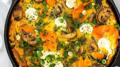 Smoked salmon and mushroom frittata