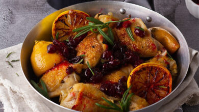 Cranberry and lemon roast chicken