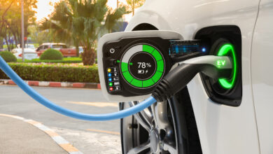Electric vehicle changing on street parking with graphical user