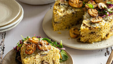 Meat-free Monday: Mushroom risotto cake