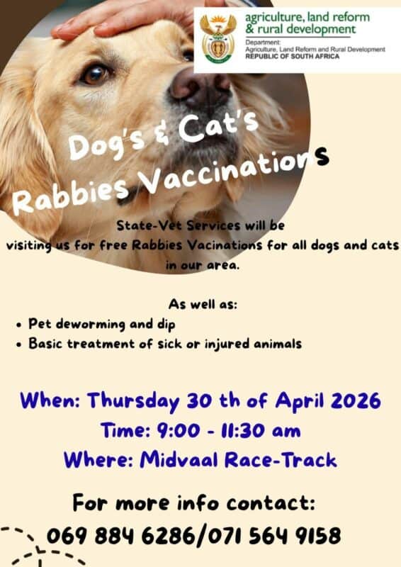 Free rabies vaccinations in Meyerton