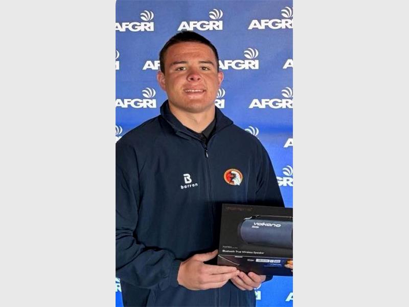 Hoër Volkskool se Vaughn Steynvaart het sy kant gebring by die Rhino Week en het die vrugte daarvan gepluk.