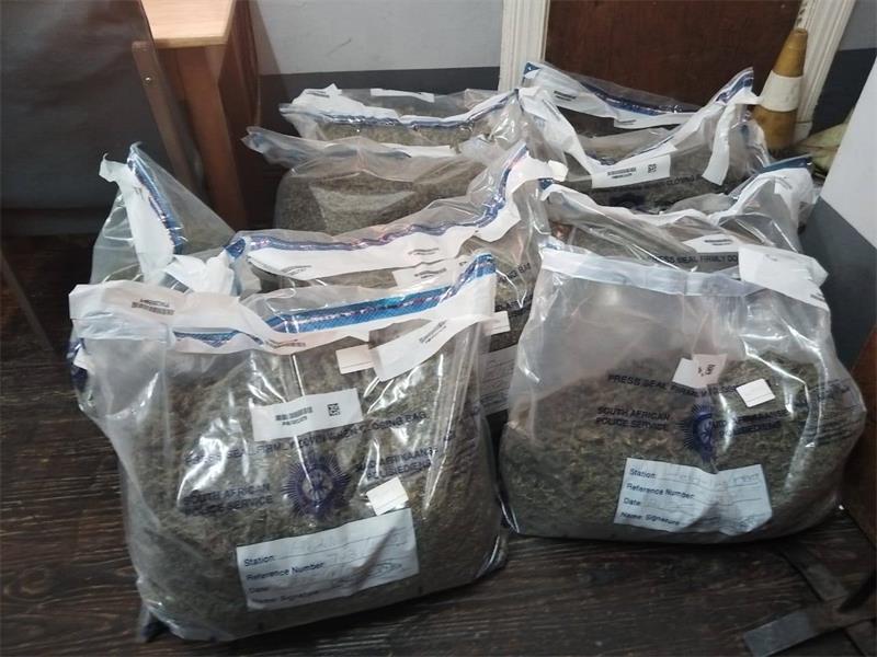 Two men were arrested after Heidelberg police uncovered 80kg of dagga hidden under a taxi’s seats.