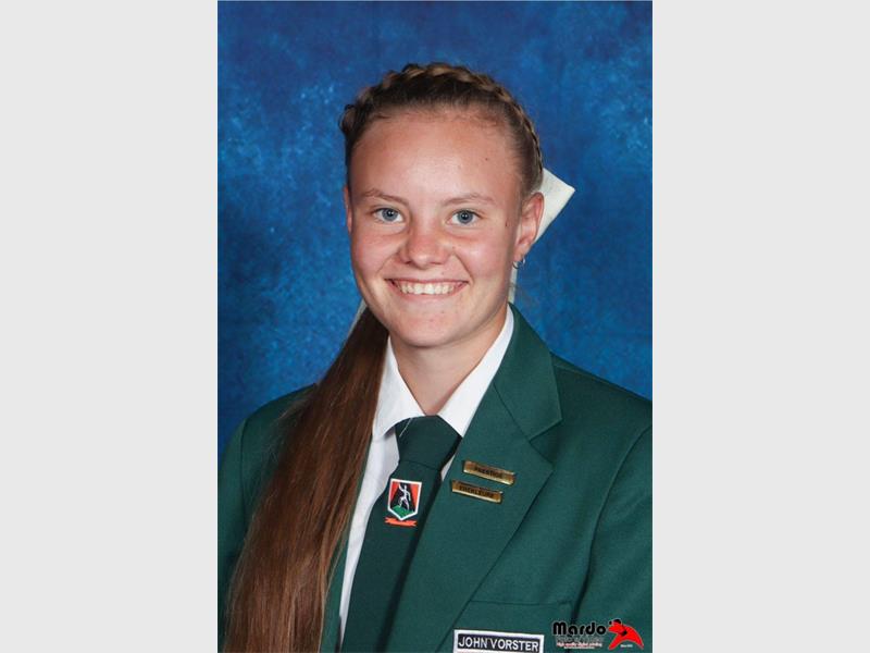 Hoërskool John Vorster se spoedster, Elanza Martinson, is op pad na Klerksdorp om haar vaardighede te wys.