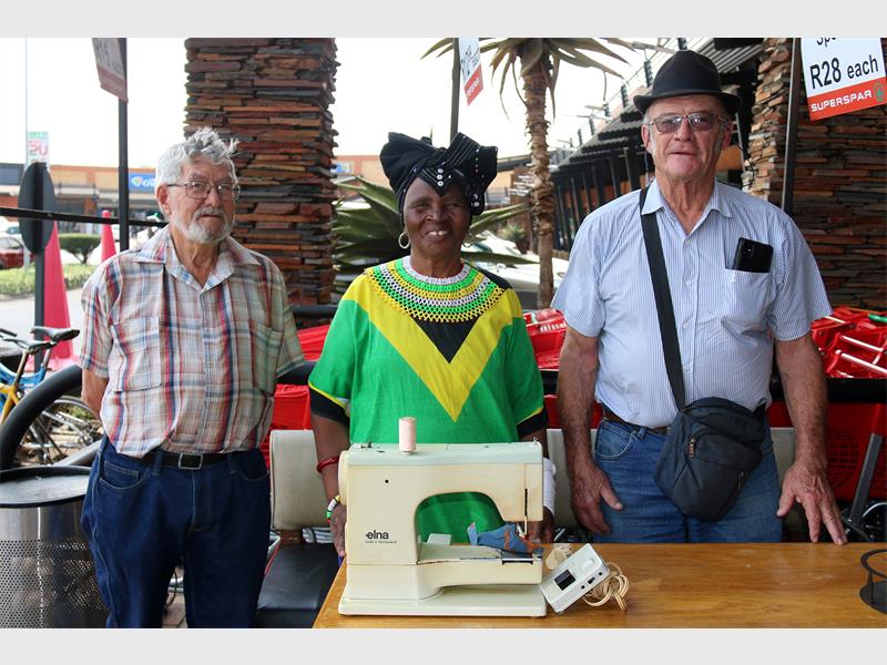 Thanks to a generous sewing machine donation, Meisie Dlalisa can now mend school uniforms with ease.