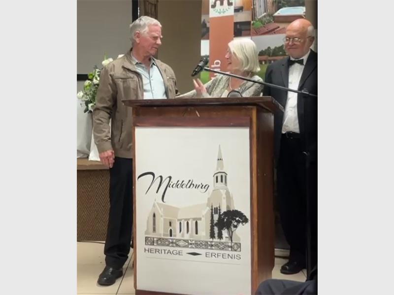 Heidelberg’s Tony Burisch was honoured with a Heritage Association of South Africa gold medal for his work in preserving the town’s rich history.