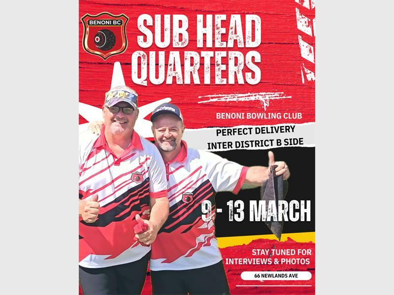 The Edenvale Bowling Club will serve as the main headquarters and Benoni Bowling Club (BBC), Lake Club Benoni and Northmead Bowling Club as the sub-headquarters