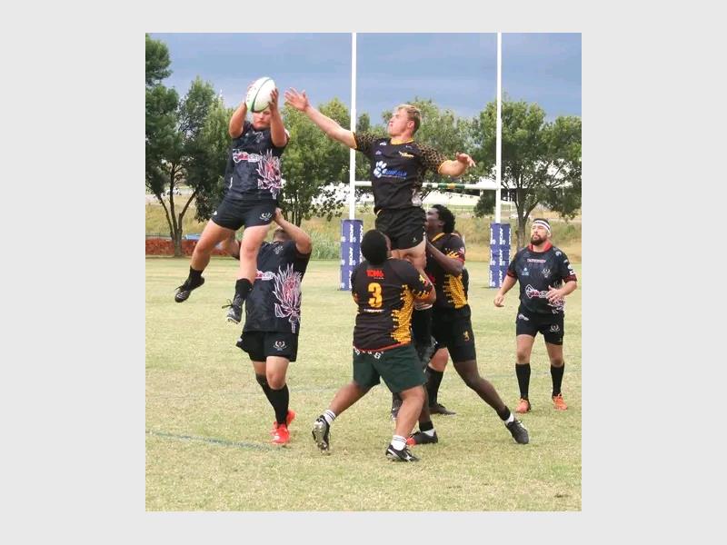 Both teams from the Heidelberg Rugby Club impressed on March 14 with convincing victories over Wasps Senior Rugby Club at Hoër Volkskool Heidelberg, with the first team leading 38–14 before lightning forced an early end to the match.