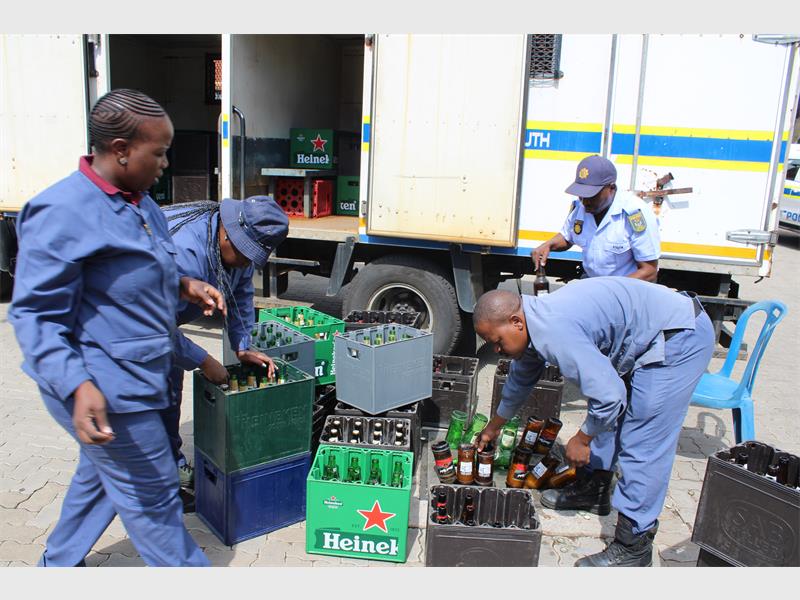 Confiscated alcohol from illegal shebeens was poured away as part of a united push to curb illicit trading.