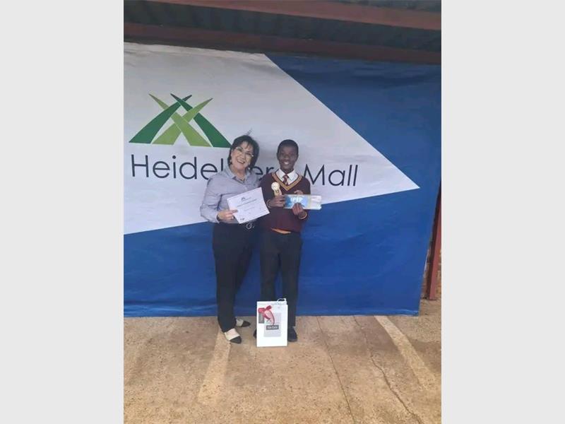 Sakhile Primary School has thanked Heidelberg Mall for recognising Grade Six top achiever Nkanyiso Mzwanga, praising the initiative as a boost for academic motivation and community support for education.