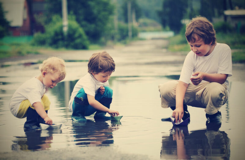 DIY origami paper boat for children
