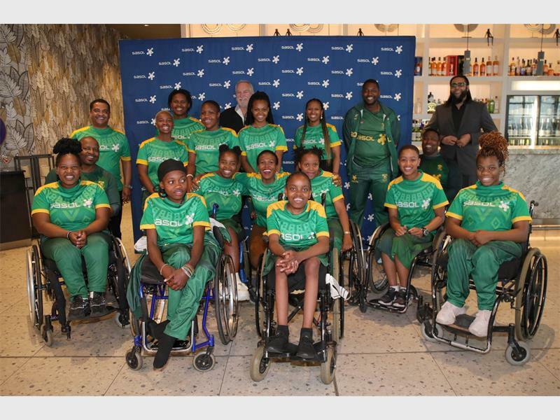Sasol Amawheela girls return home to a warm welcome after their participation in the U25 Women’s Wheelchair Basketball World Championship.