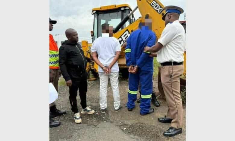 The TLB went missing from Ekurhuleni’s depot and was traced to the two employees of the municipality.