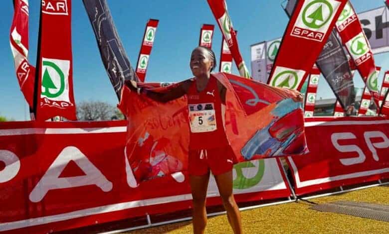 In a fiercely competitive race, Glenrose Xaba raced across the finish line to secure victory in the Joburg leg of the SPAR Women’s Challenge.