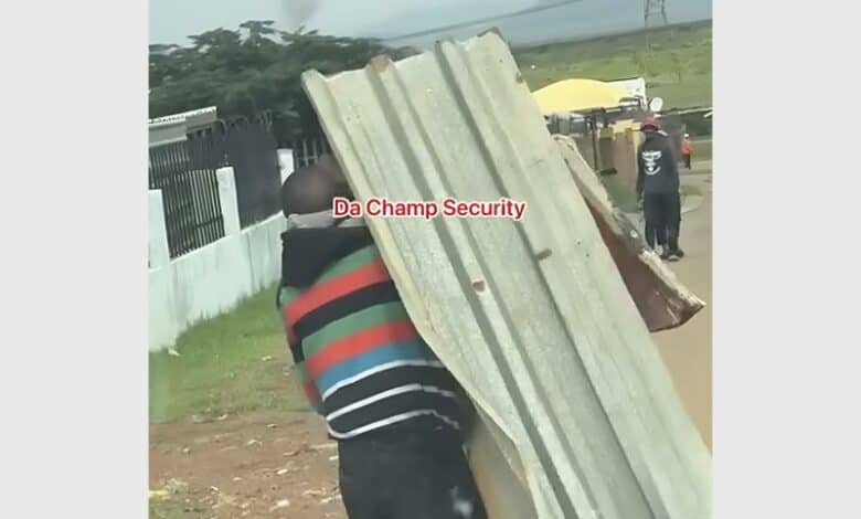 The suspect agreed to take local security officers to where he had sold the roof sheets. He was made to carry them back to the owner.