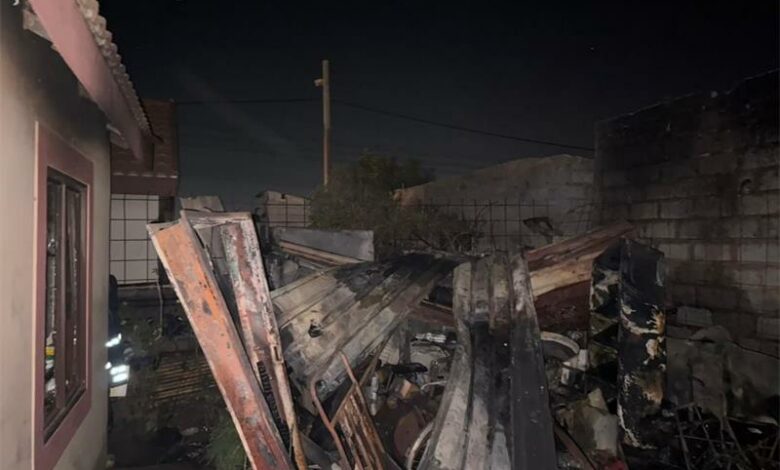 Emergency services discovered the burnt body of a 55-year-old man after a late-night blaze destroyed a shack on Manyovu Avenue; investigations into the cause are ongoing.