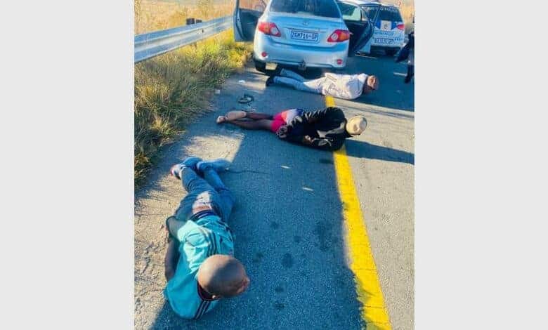 A routine patrol on the N3 near Heidelberg led to the arrest of three men, one a Zonkizizwe SAPS officer, after a hijacked Toyota Corolla linked to a kidnapping case was intercepted.