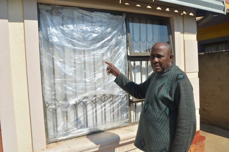 Elderly residents in Everest, Thokoza, were left shaken and seeking help after a cash van bombing shattered windows and cracked walls.