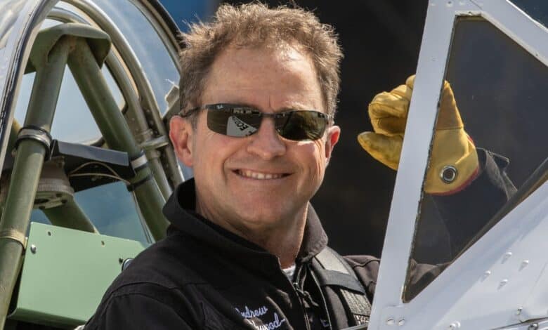 Andrew Blackwood-Murray in his small aircraft plane. Photo: Facebook