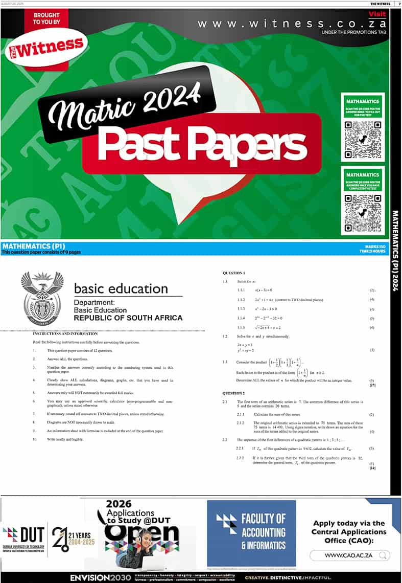 Matric Past Papers | The Witness