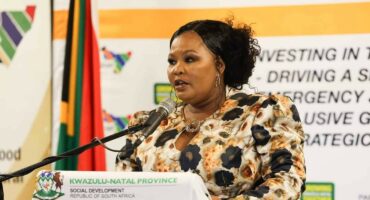 KZN Social Development MEC Mbali Shinga addresses delegates at the Partnership Summit in Umhlanga. Photo: KZN Department of Social Development.