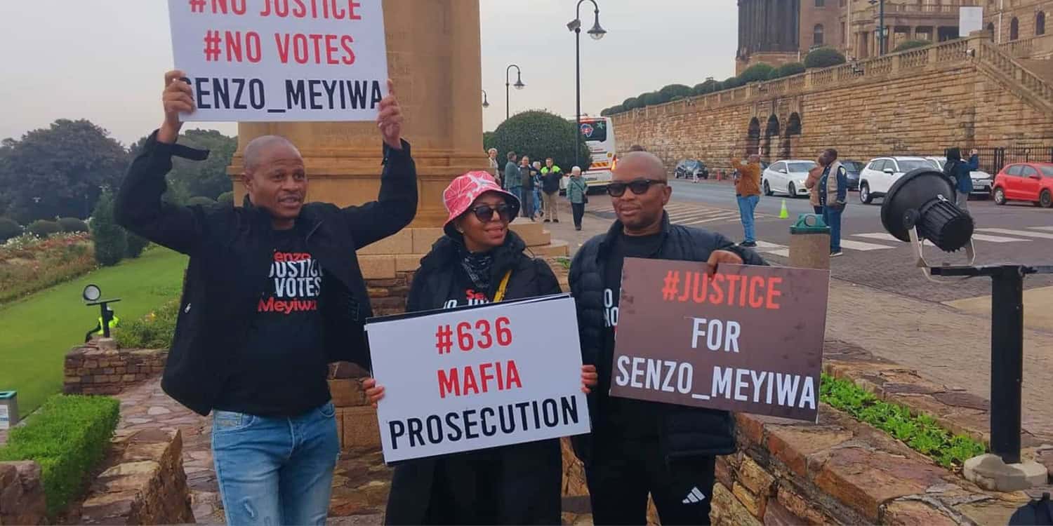 Senzo Meyiwa family marches to Union Buildings over trial delays