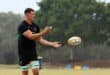 South Africa's Elrigh Louw attends the team's captains run at the Brisbane Grammar Playing fields in Brisbane on August 9, 2024, ahead of the Rugby Championship match between Australia and South Africa. (Photo by Tertius PICKARD / AFP) / -- IMAGE RESTRICTED TO EDITORIAL USE - STRICTLY NO COMMERCIAL USE --