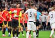 Belgium's Romelu Lukaku and Belgium's goalkeeper Thibaut Courtois celebrate after winning a soccer game between Belgian national team Red Devils and New Zealand, on Friday 26 June 2026. Photo: AFP