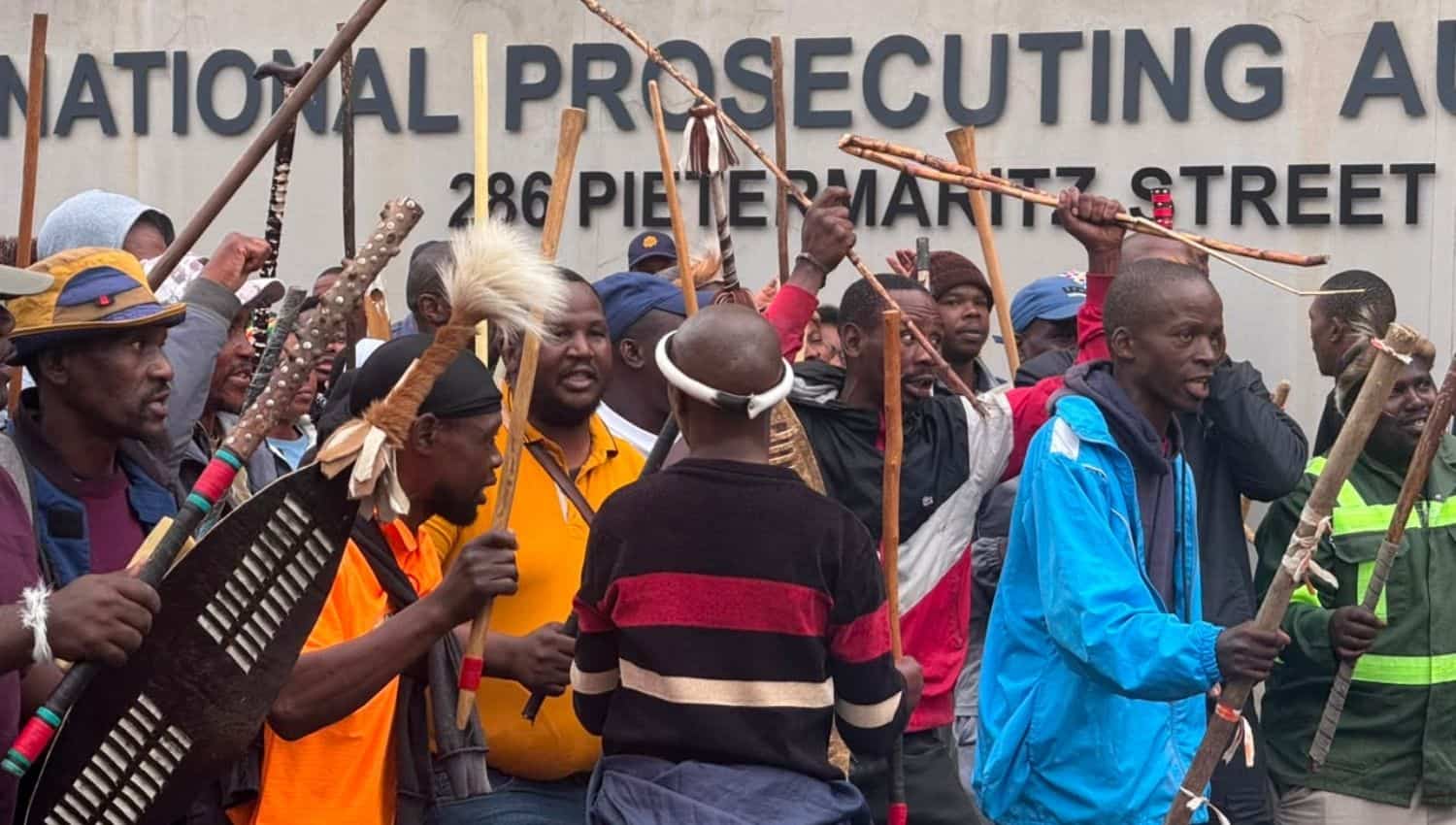 WATCH | Amabutho leader appeals for calm during anti-illegal immigration march