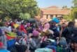 Malawian nationals line up to get onto the buses outside of the shelter they have been staying in. Photo Moeketsi Mamane