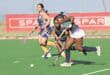 Wartburg Kirchdorf School's Thula Ntombela keeps possession as Greytown High School defender Sbonga Ngwane moves in to tackle in the uMvoti and oThukela Regional at the SPAR KZN Schoolgirls' Hockey Challenge. PHOTO: SUPPLIED