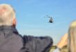 Spectators watch on as a chopper shows off some maneuvers at the Fuze Pietermaritzburg Airshow. Photo: Moeketsi Mamane