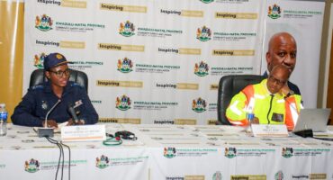 Acting Provincial Commissioner of KwaZulu-Natal Major General Phumelele Makoba and the Premier of KwaZulu-Natal Thami Ntuli convened a meeting with Community Safety Structures in KwaZulu-Natal. Photo: KZN South African Police Service