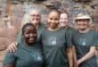 The Dwaalhoek excavation site team (from left, back): Dr Ghilraen Laue from the KwaZulu-Natal Museum, Dr Rosa Moll from Evolutionary Studies Institute at Wits University, Dr Bongi Zwane from the University of Johannesburg, Dimakatso Tlhoaele from the KwaZulu-Natal Museum's Human Sciences department, and Professor Lyn Wadley from ESI at Wits. Photo: Supplied