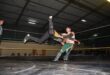 Mbusi 'Spice Gold' Riddle (leaping) in action with Mathew Hammar. Photo: Supplied