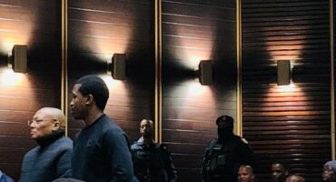 Inkosi Simphiwe Zuma of the Nxamalala Tribal Authority (left) appeared at the Pietermaritzburg High Court alongside his co-accused, Thembelani Mbatha. Photo: Londiwe Xulu