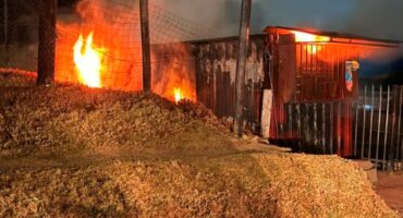 A shop in Mooi River was allegedly set alight where flames spread to another house leaving the family displaced. Photo: Supplied.