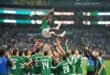 Players of the Mexico national team toss Julian Quinones #16 into the air to celebrate their victory over Ecuador after the FIFA World Cup 2026 round of 32 match at Mexico City Stadium on June 30, 2026, in Mexico City, Mexico. Photo: AFP