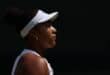 Japan's Naomi Osaka looks on whilst playing against Australia's Daria Kasatkina during their women's singles third round tennis match on the fifth day of the 2026 Wimbledon Championships. Photo: AFP