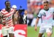 This combination of pictures created on July 05, 2026 shows US forward #20 Folarin Balogun at the Los Angeles Stadium in Inglewood on June 12, 2026nand Belgium's #10 Leandro Trossard #10 of Belgium controls the ball at Seattle Stadium on July 01, 2026 in Seattle, Washington during the FIFA World Cup 2026 football tournament.