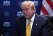 US President Donald Trump gestures as he meets with NATO Secretary General on the sidelines of the NATO summit in Ankara, on July 8, 2026.