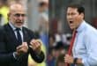 This combination of pictures shows Spain's head coach Luis de la Fuente (L) gesturing in Arlington on July 6, 2026; and Belgium's French head coach Rudi Garcia (R) gesturing in Anderlecht on September 7, 2025. Photo: AFP