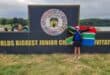 Christelle van Tonder flies the South Africa flag as she competes in the Champions of Champions Junior World Golf Championship. Photo: Christo van Tonder